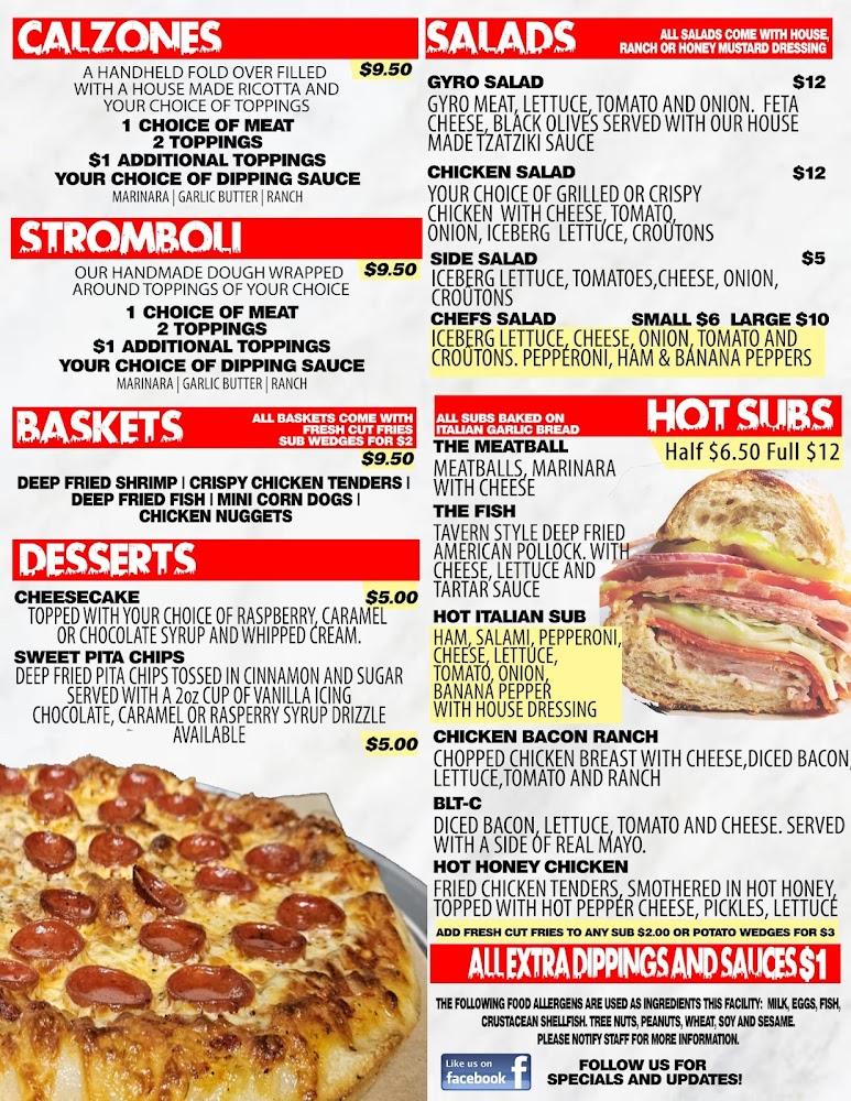 Harters 6th Street Pizza and Wings Menu image 1